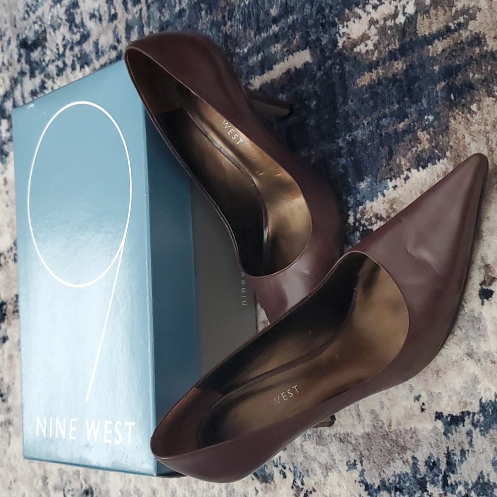 Dark Brown Leather Nine West Heels